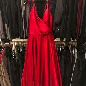 Nordstrom la femme silk satin like gown red sexy